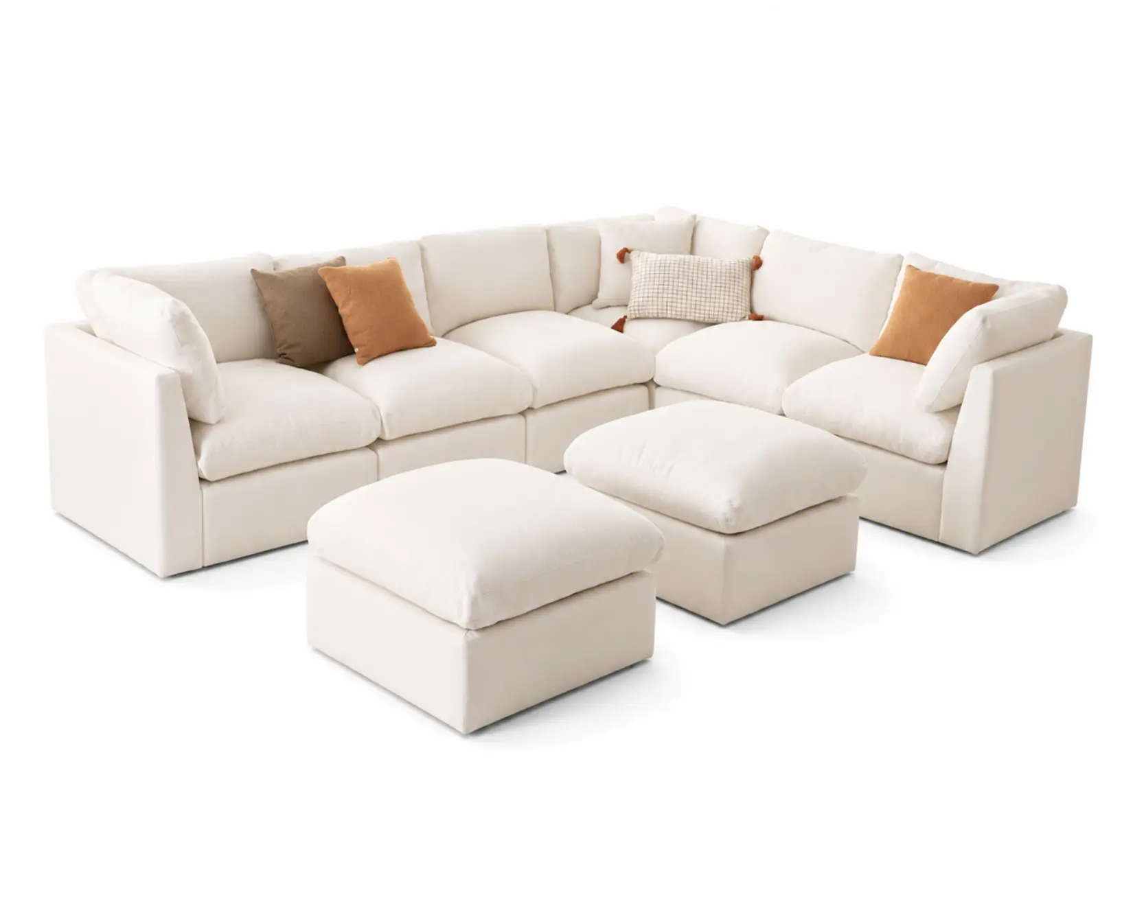 Cozy 3 & 2 Seater Sofa with White Background