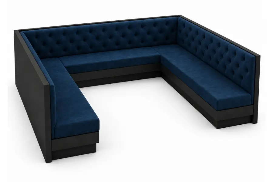 Tufted U Shape Booth Right Side View