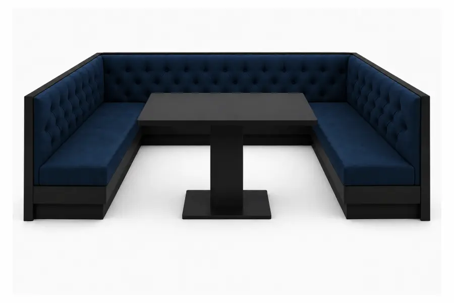 Tufted U Shape Booth with Table